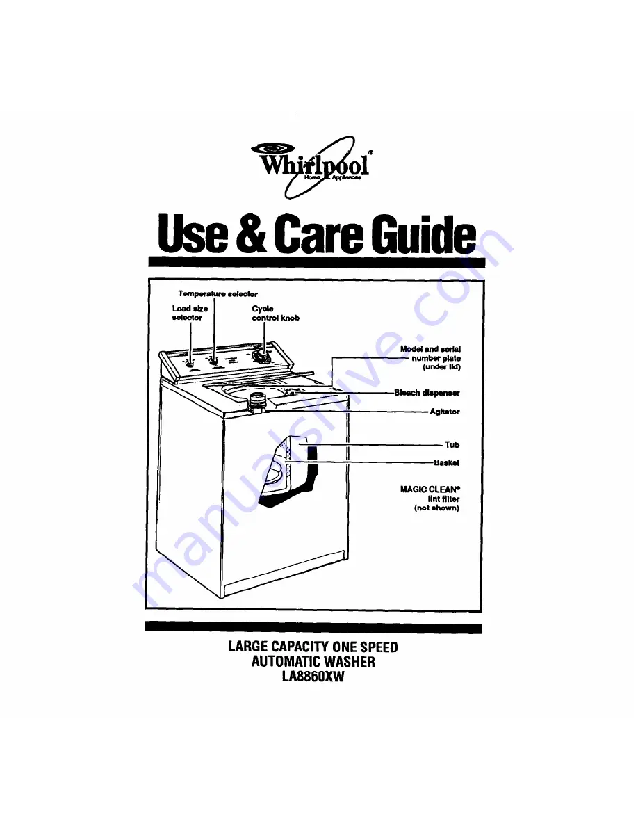 Whirlpool LA8860xW Скачать руководство пользователя страница 1