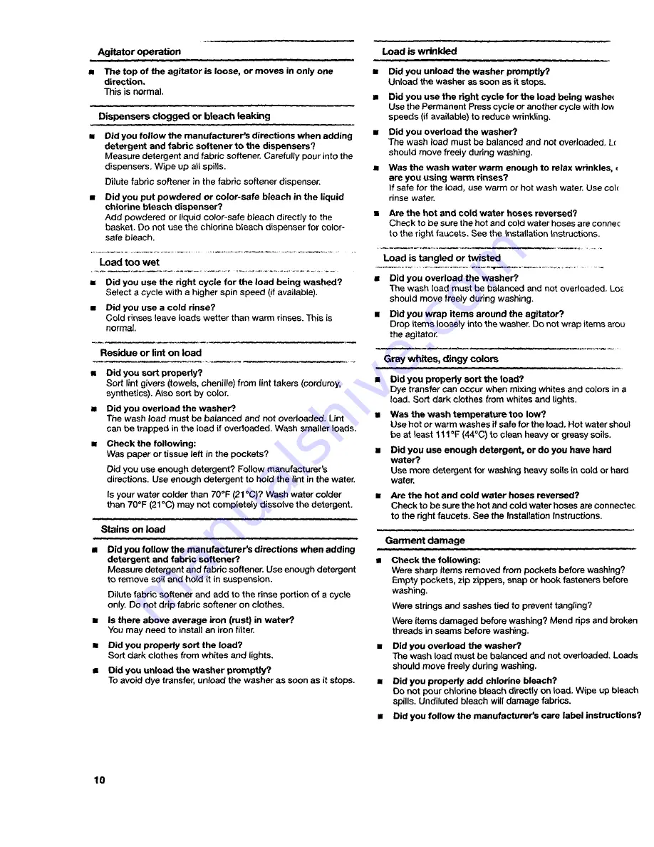 Whirlpool LBR4121JQ0 Use & Care Manual Download Page 10