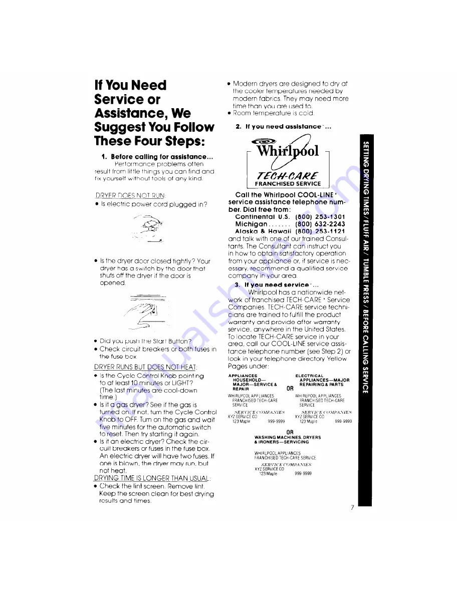 Whirlpool LE5700XK Use And Care Manual Download Page 7