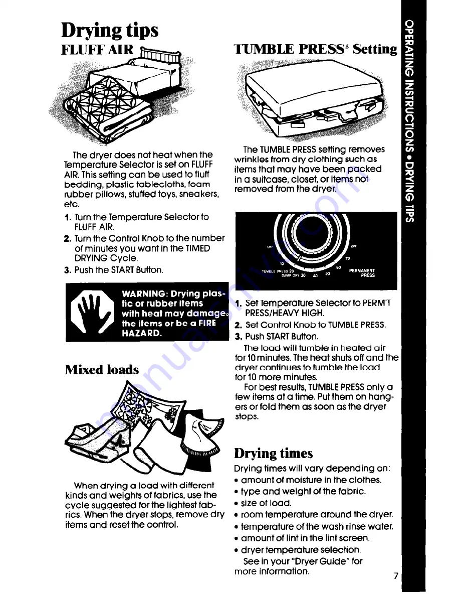 Whirlpool LE6055XS Use & Care Manual Download Page 7