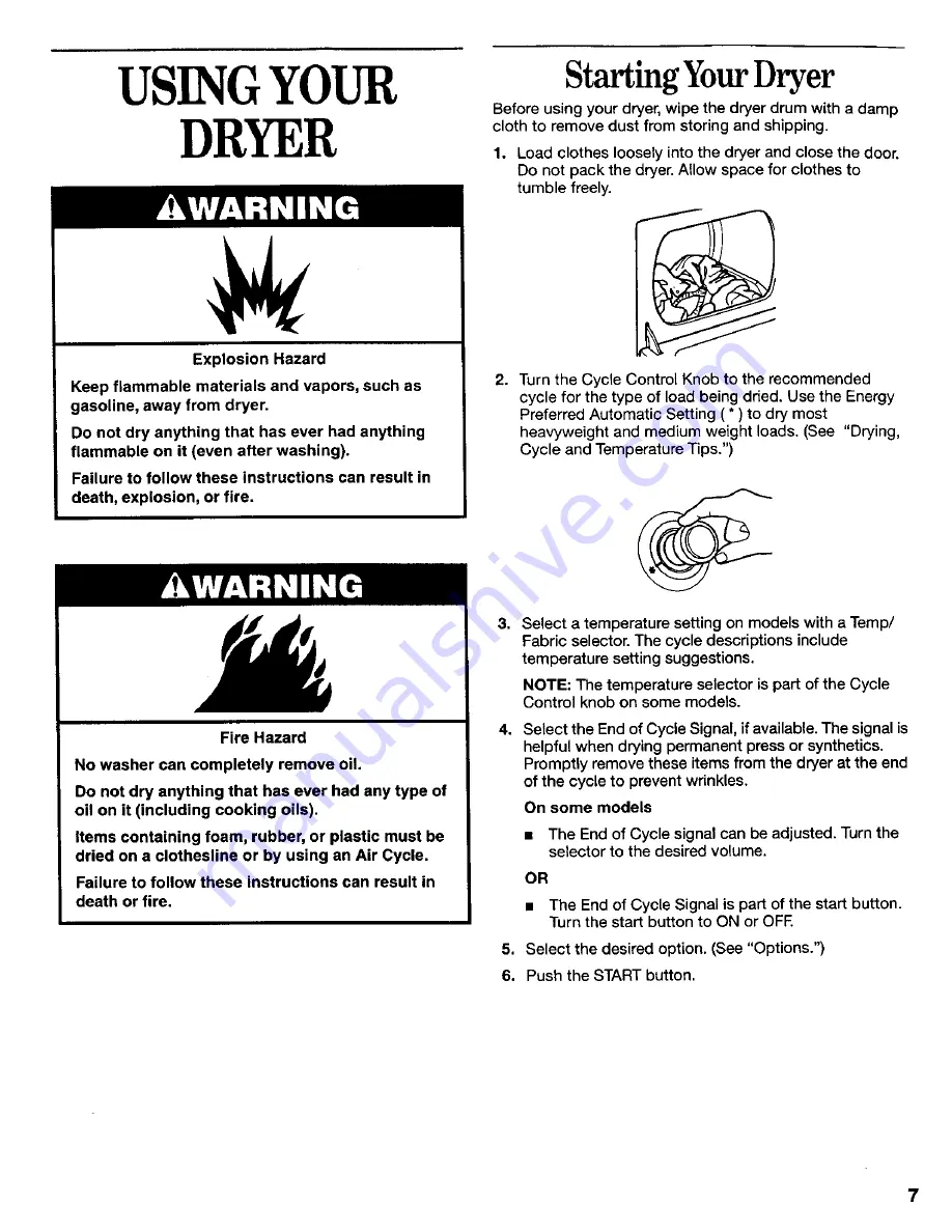 Whirlpool LEQ 8800 JQ1 Use & Care Manual Download Page 7