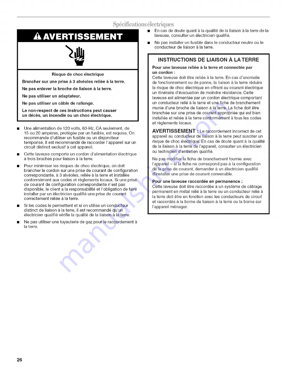 Whirlpool LHW0050PQ4 Use & Care Manual Download Page 26