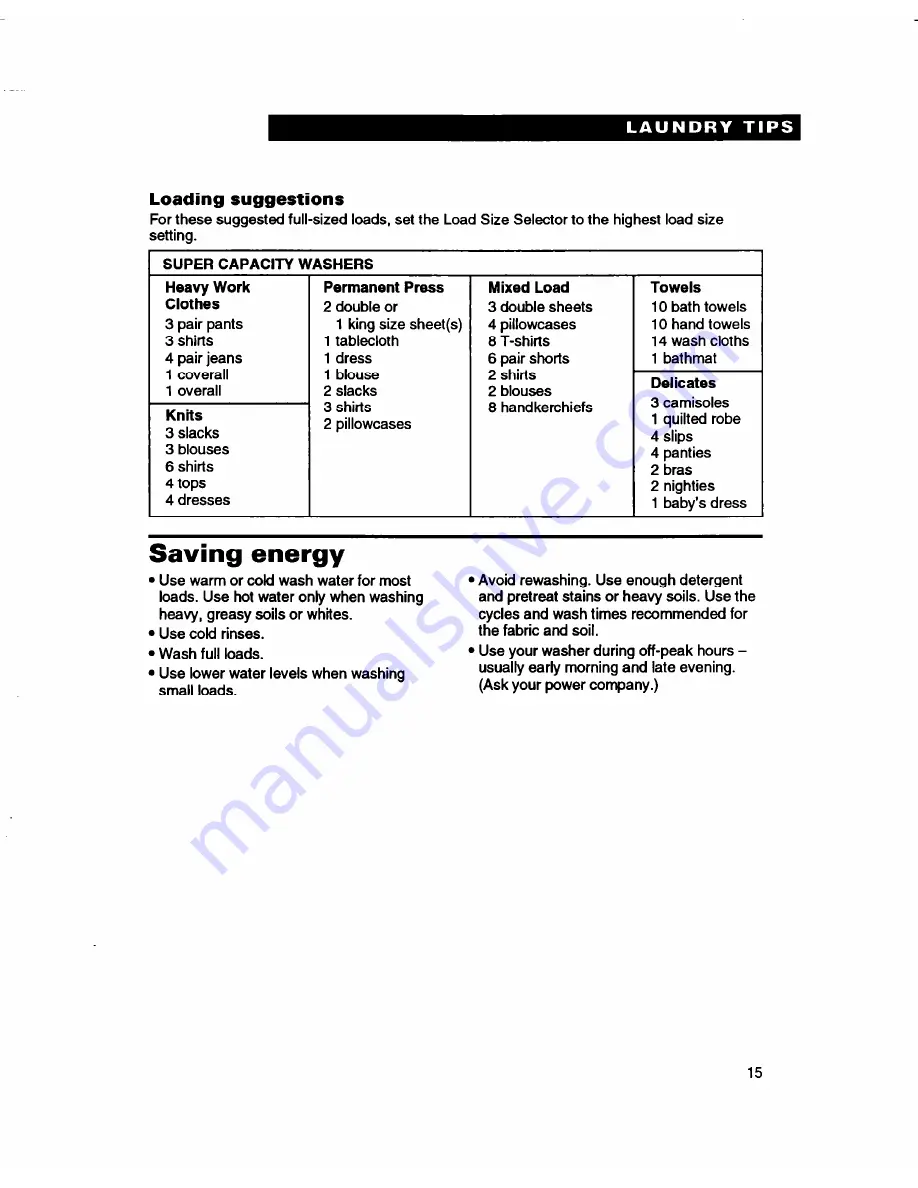 Whirlpool LSC9355DQ0 Use And Care Manual Download Page 15