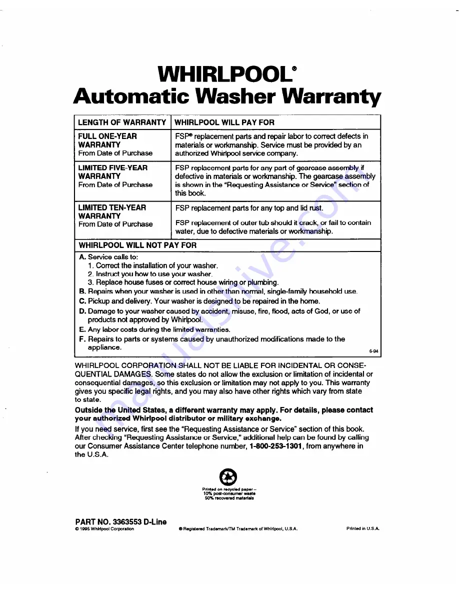 Whirlpool LSC9355DQ0 Use And Care Manual Download Page 25