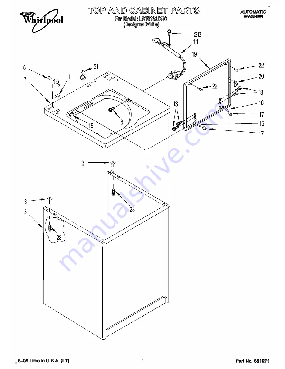 Whirlpool LST6132DQ0 Parts List Download Page 1