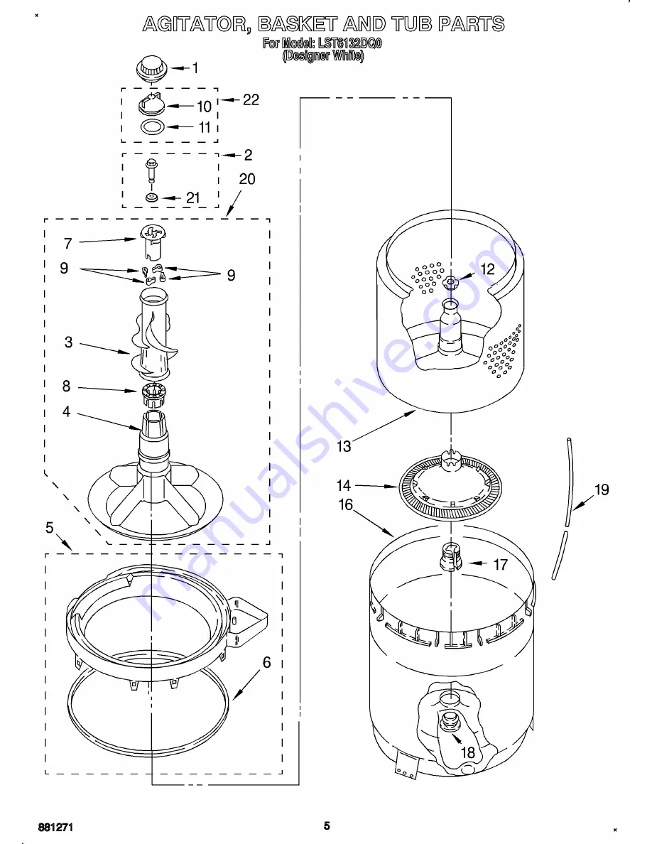 Whirlpool LST6132DQ0 Parts List Download Page 6