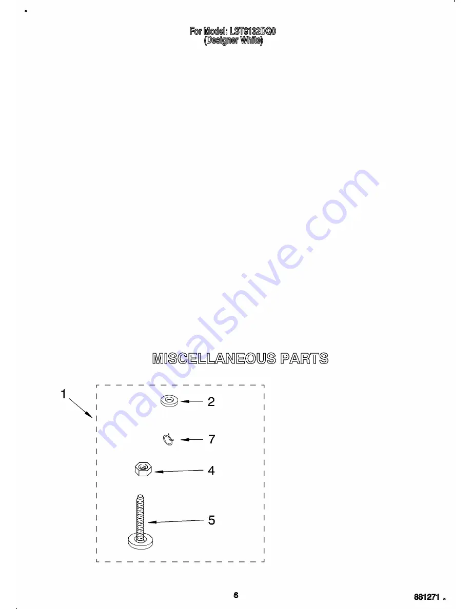 Whirlpool LST6132DQ0 Parts List Download Page 8