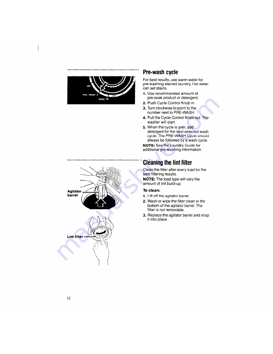 Whirlpool LT51OOXS Use & Care Manual Download Page 12