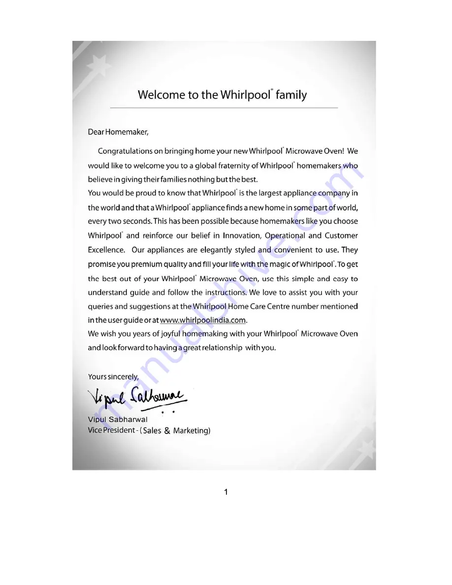 Whirlpool MAGICOOK 20 L Deluxe-B Owner'S Manual Download Page 2