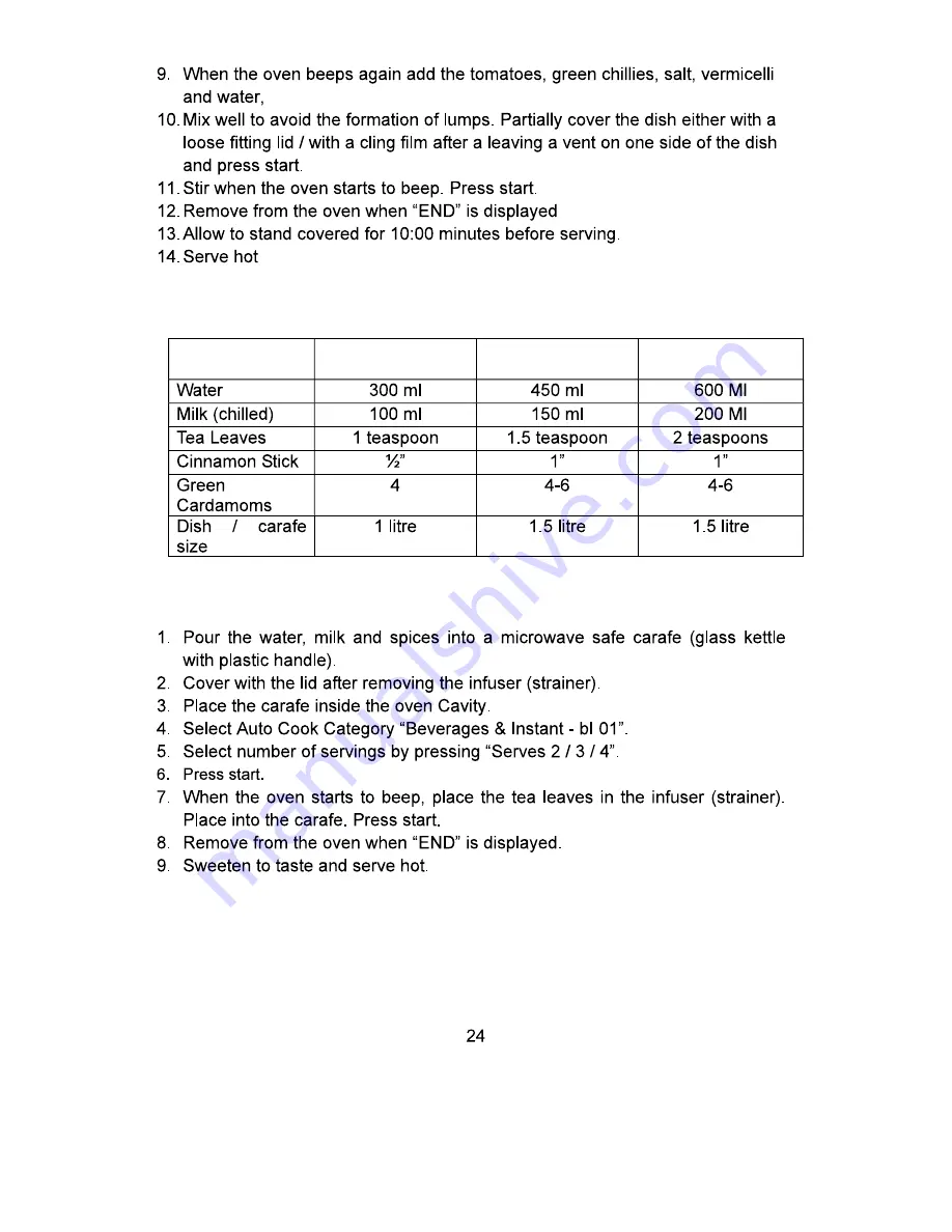 Whirlpool MAGICOOK 20 L Deluxe-B Owner'S Manual Download Page 25