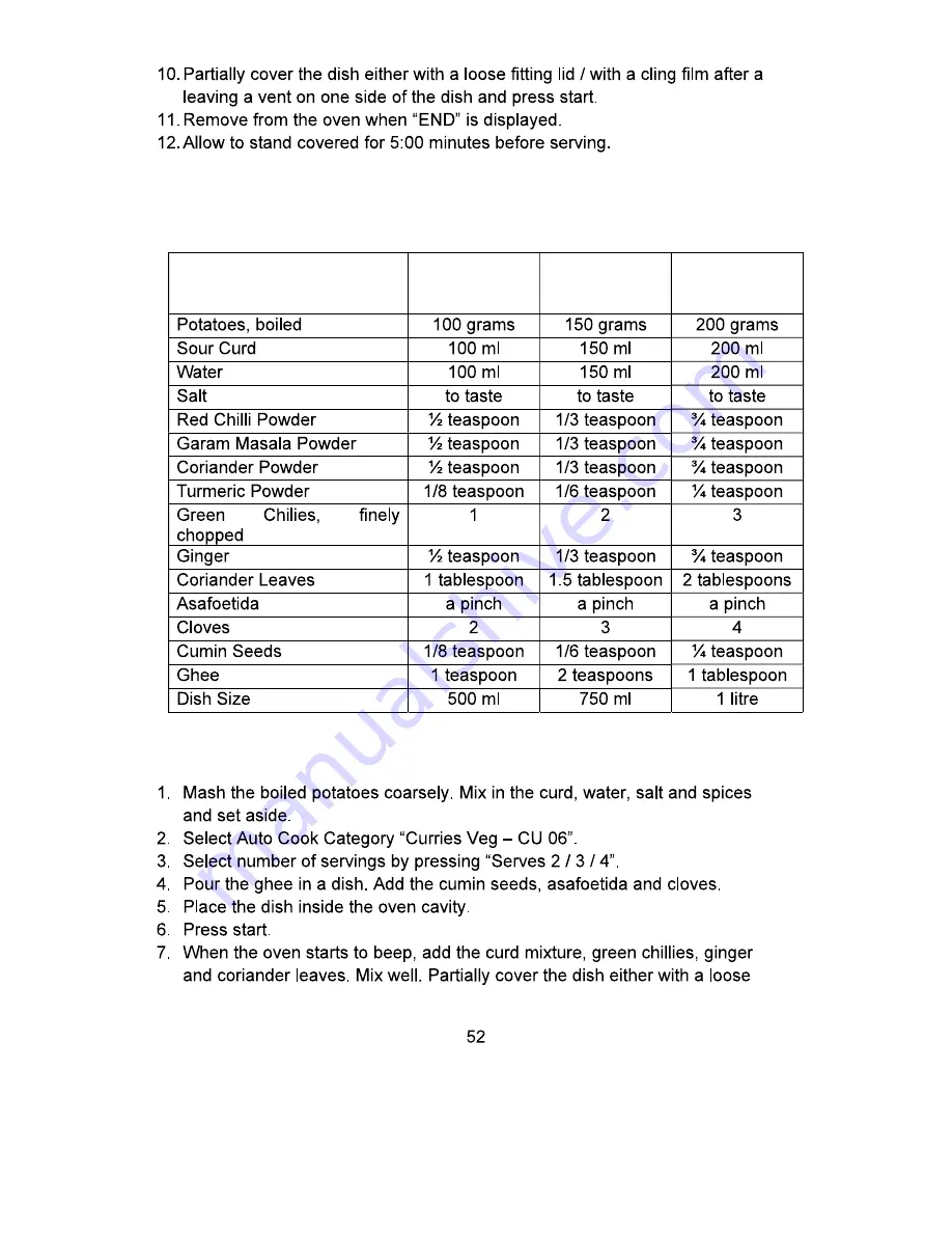 Whirlpool MAGICOOK 20 L Deluxe-B Owner'S Manual Download Page 53