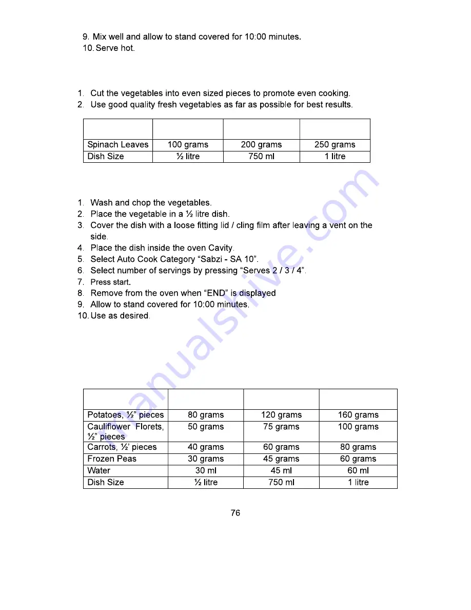 Whirlpool MAGICOOK 20 L Deluxe-B Owner'S Manual Download Page 77