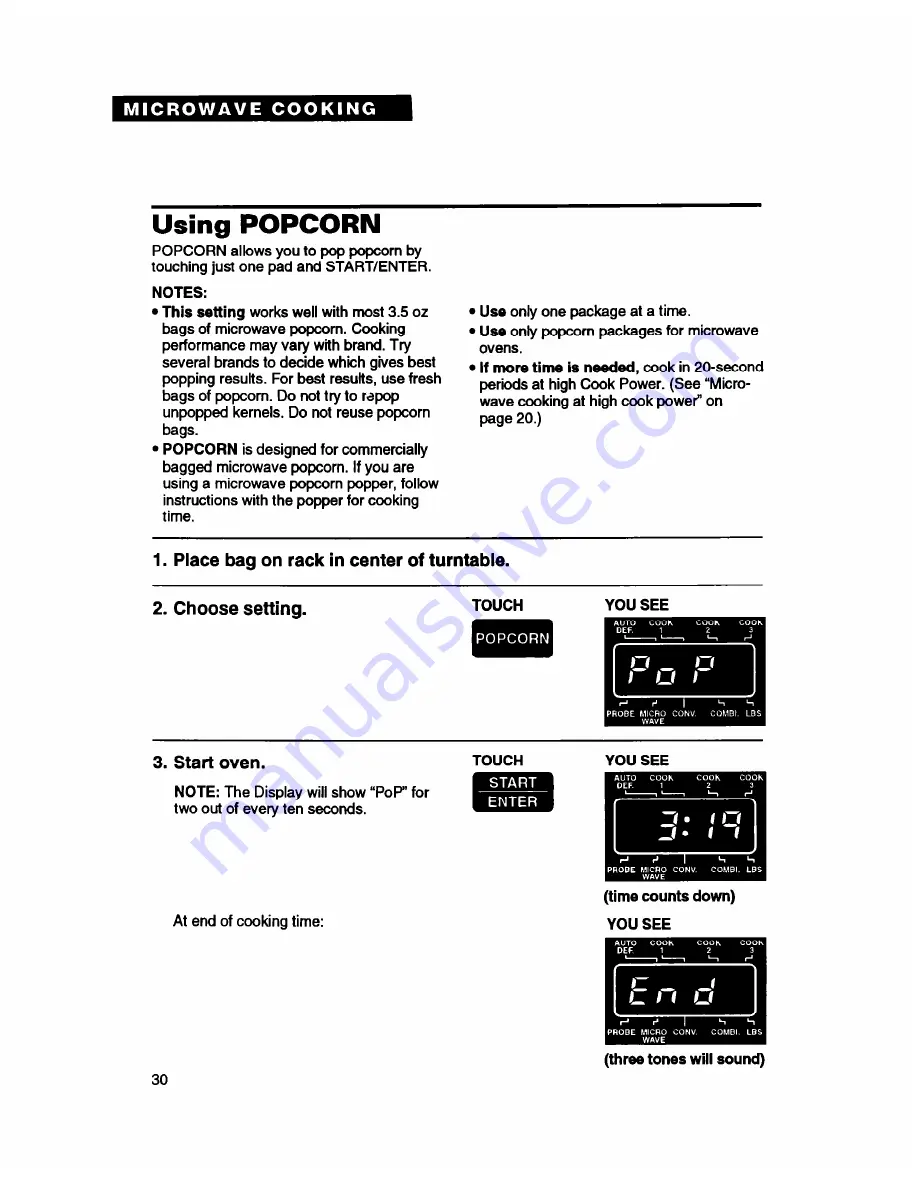 Whirlpool MC8130XA Use And Care Manual Download Page 30