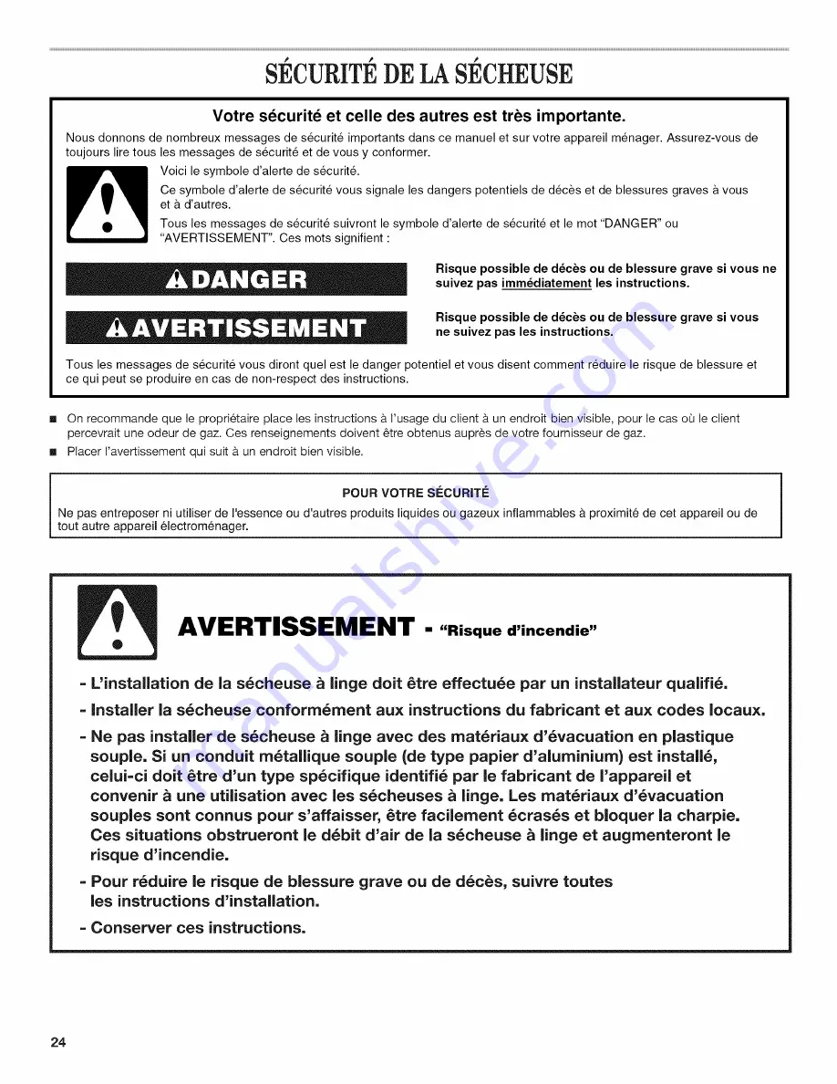 Whirlpool MDE22PDAYW0 Installation Instructions Manual Download Page 24