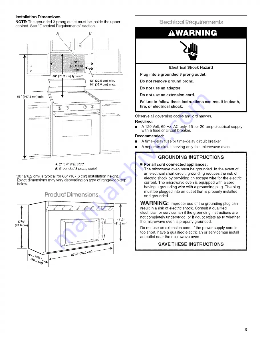 Whirlpool MH1160XSB Скачать руководство пользователя страница 3