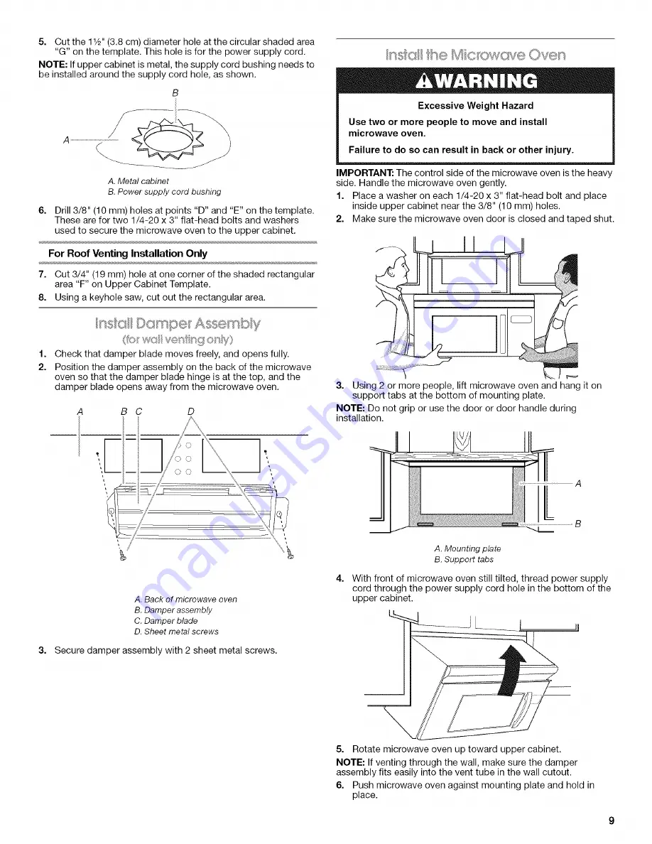 Whirlpool MH1160XSB Скачать руководство пользователя страница 9