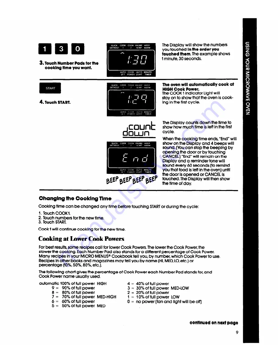 Whirlpool MH6700XW-1 Скачать руководство пользователя страница 9