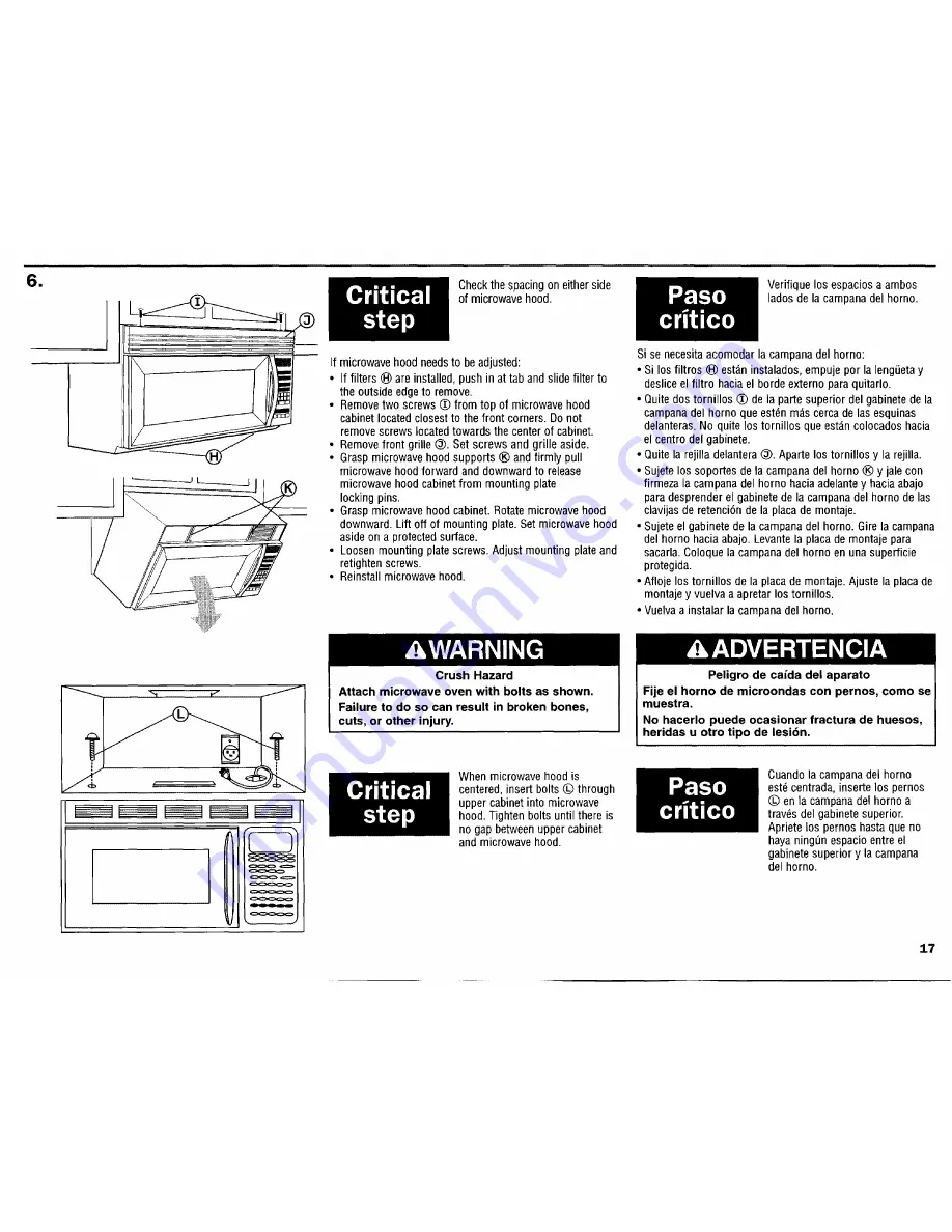 Whirlpool MH7140XFZ0 Installation Instructions Manual Download Page 17