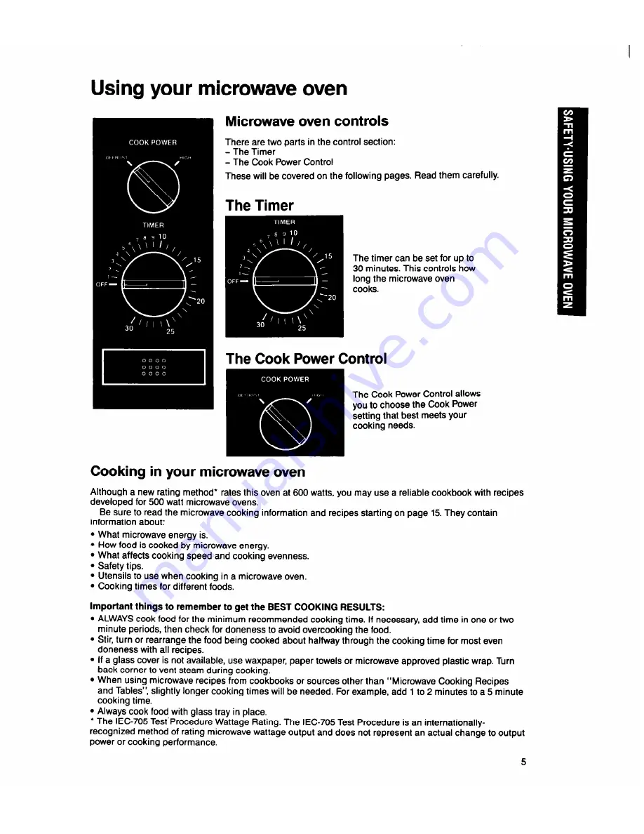 Whirlpool MS1060XY Скачать руководство пользователя страница 5