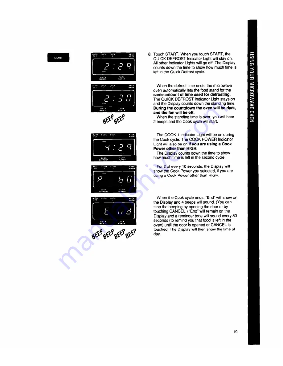 Whirlpool MS2100XW Use And Care Manual Download Page 19