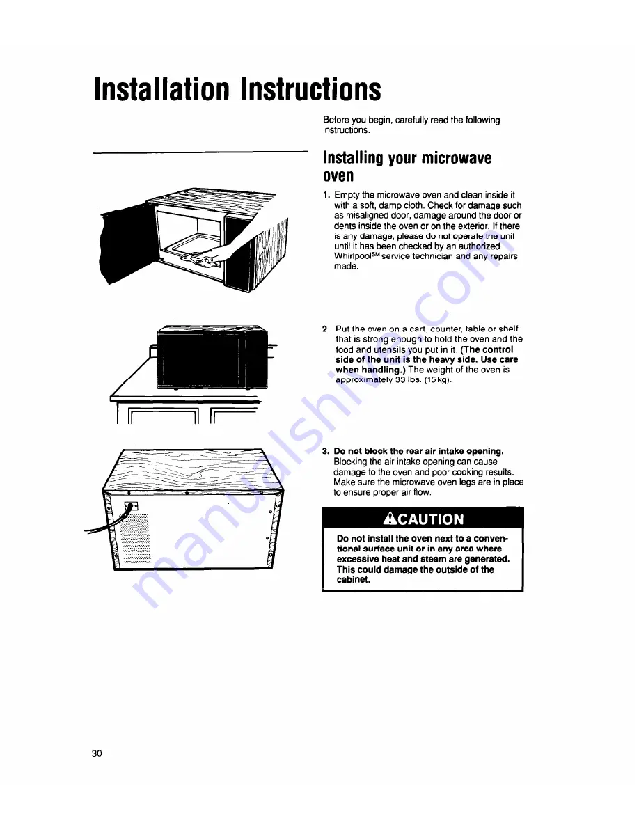 Whirlpool MS2100XW Use And Care Manual Download Page 30