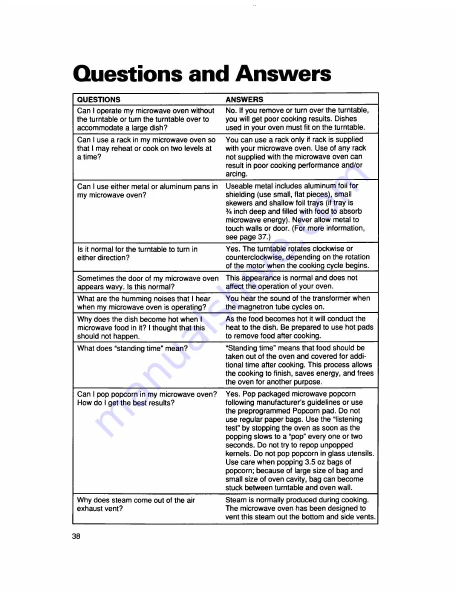 Whirlpool MT5111XD Use And Care Manual Download Page 38