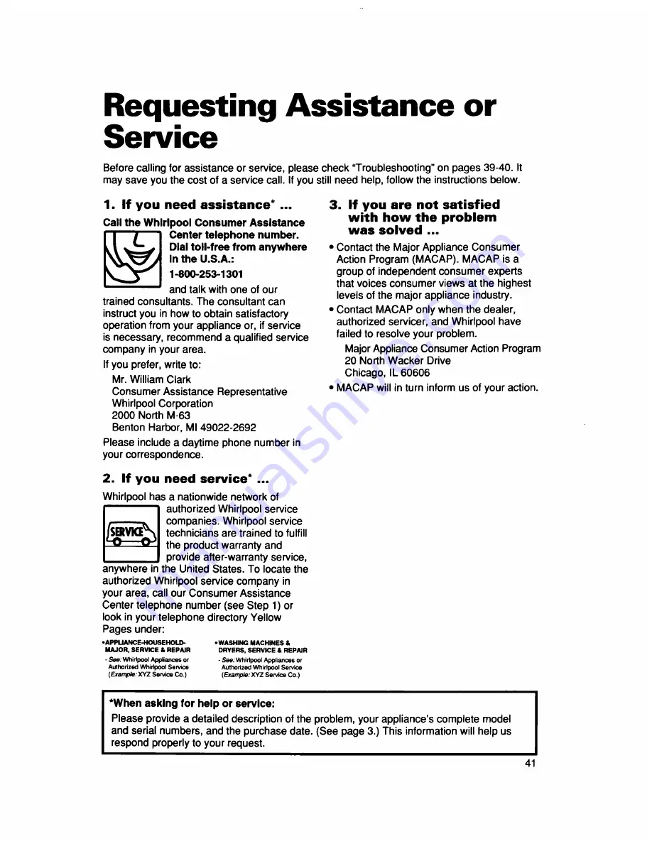 Whirlpool MT5111XD Use And Care Manual Download Page 41