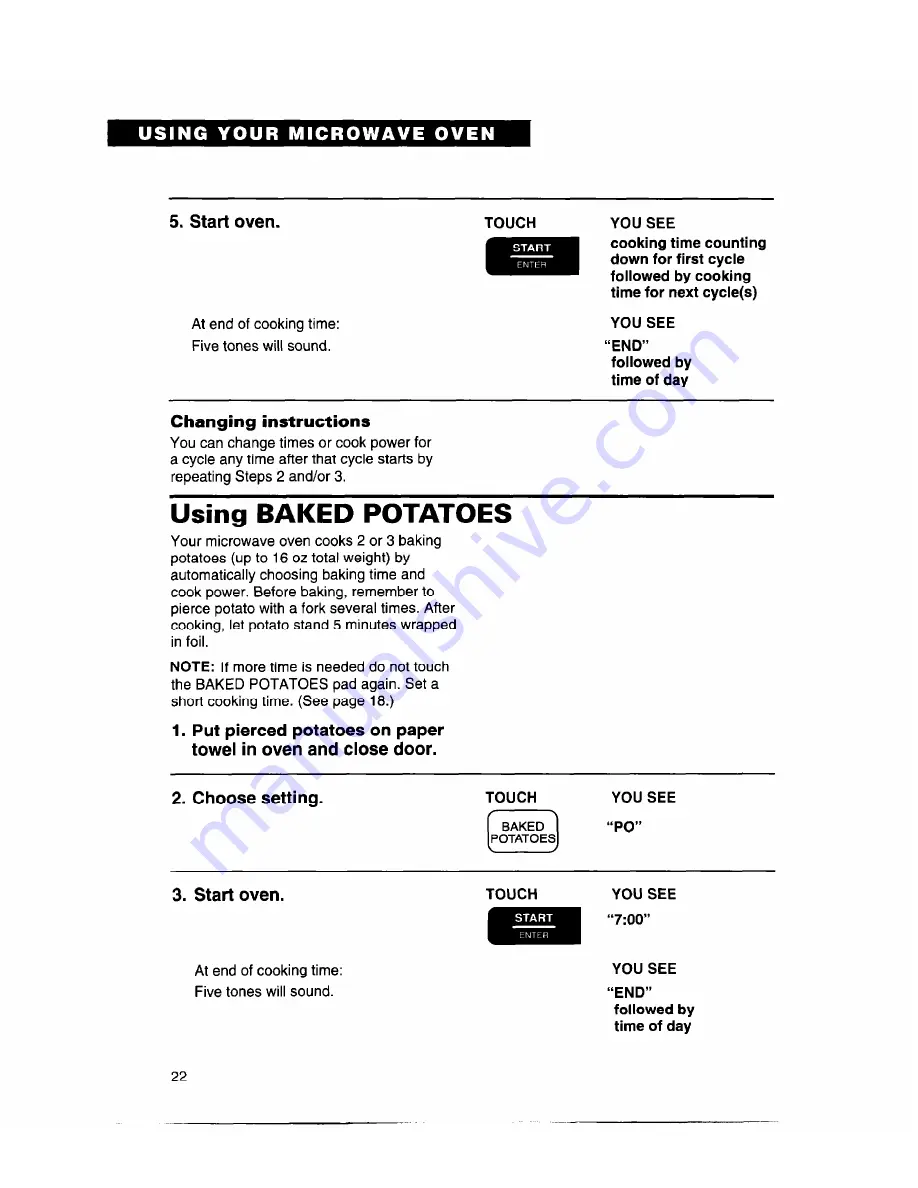 Whirlpool MT7076XD Use And Care Manual Download Page 22