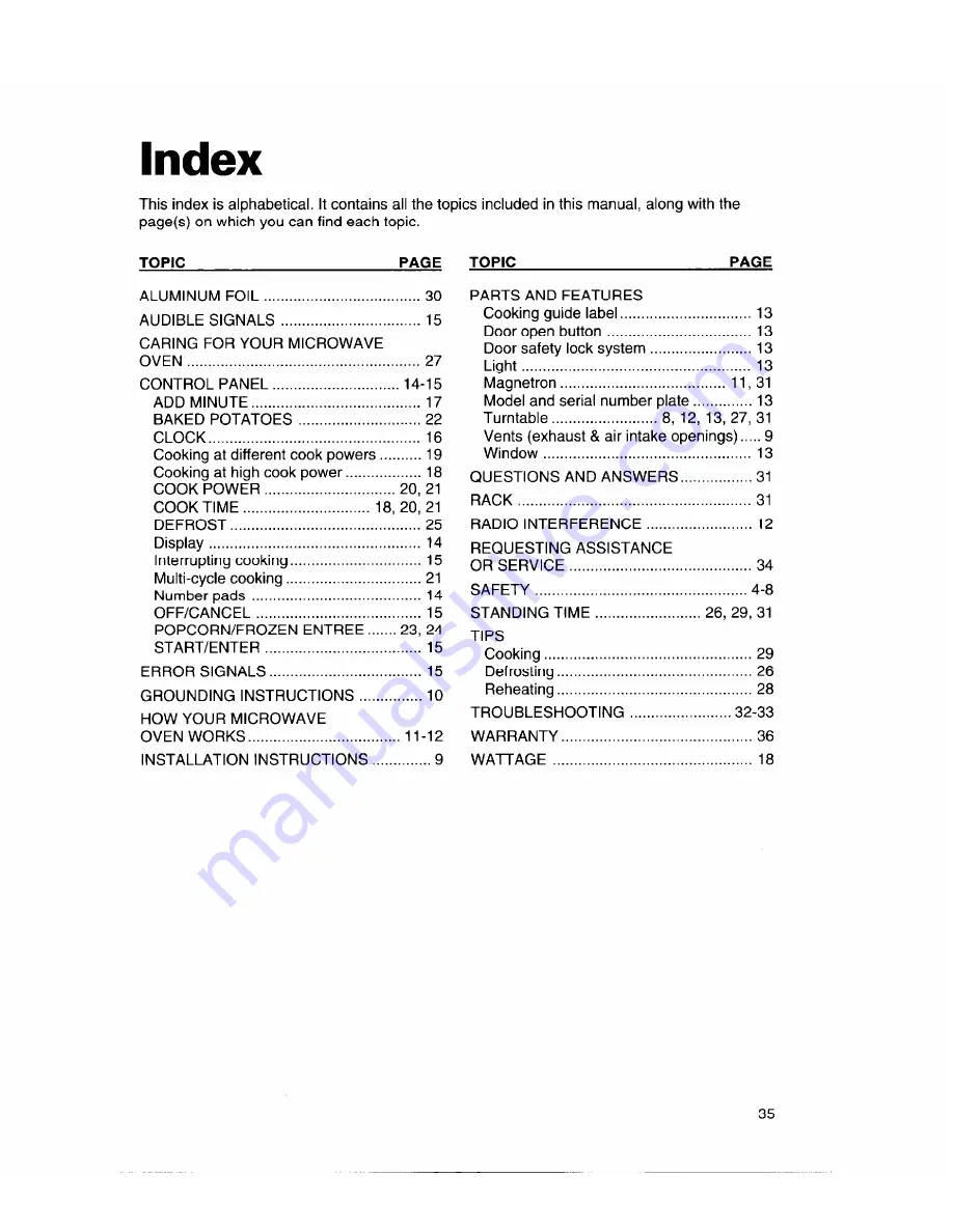 Whirlpool MT7076XD Use And Care Manual Download Page 35