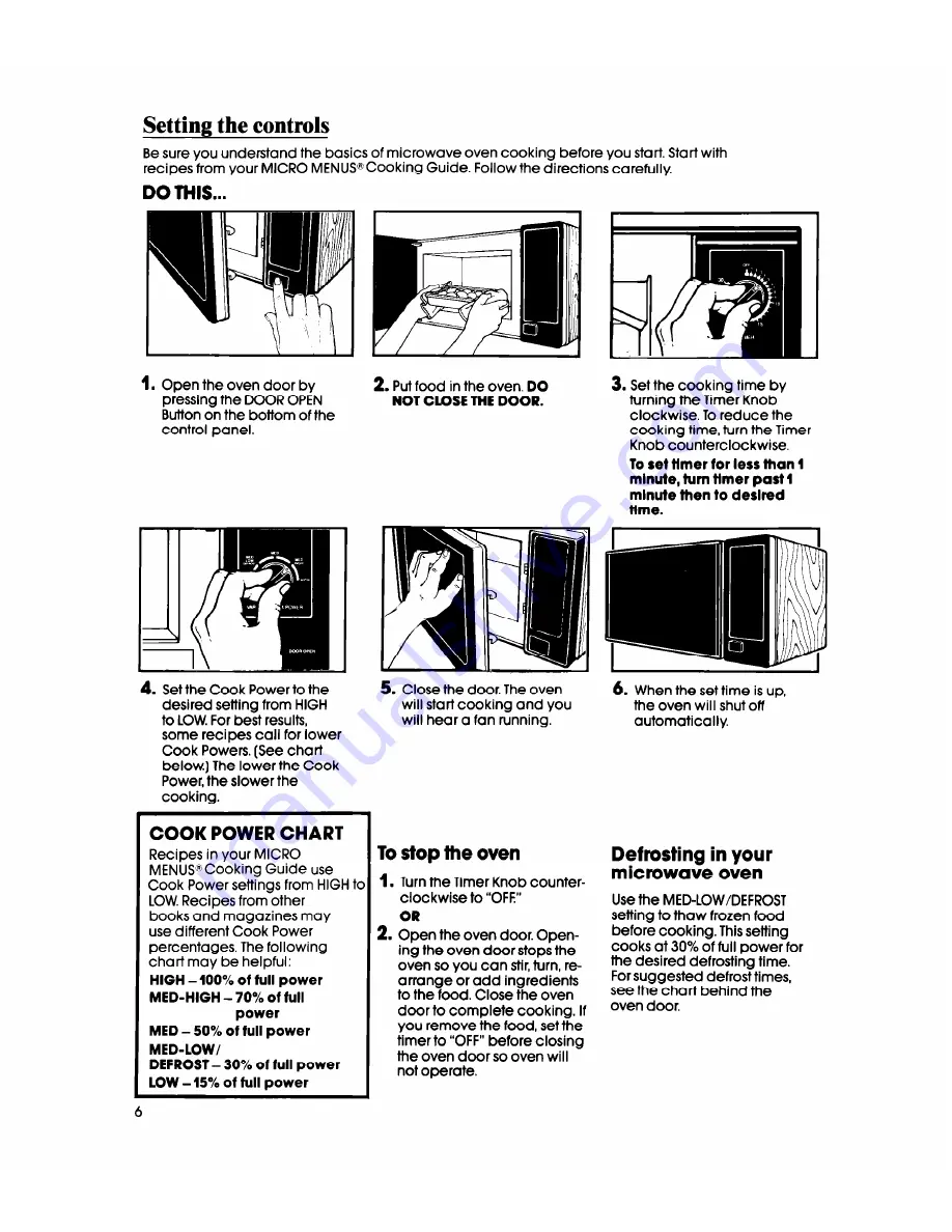 Whirlpool MW1200XS Use & Care Manual Download Page 6