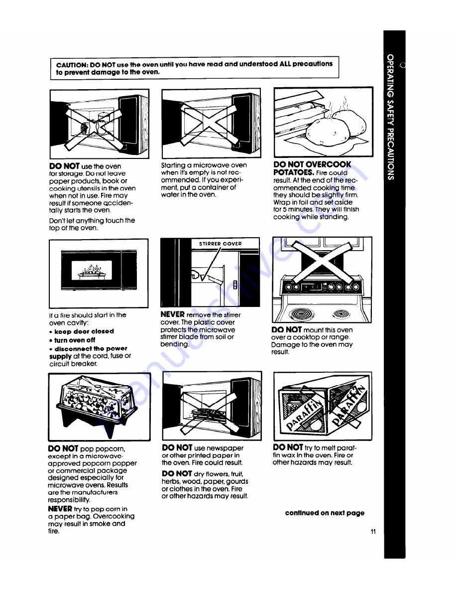 Whirlpool MW1200XS Use & Care Manual Download Page 11