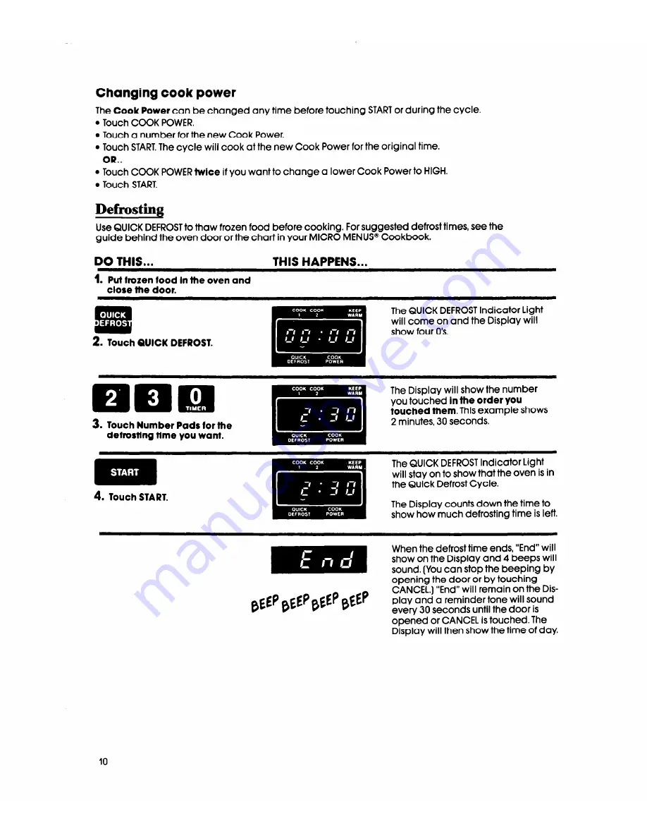 Whirlpool MW3500XS Скачать руководство пользователя страница 10