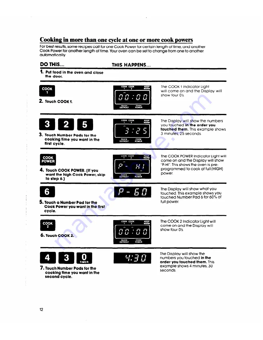 Whirlpool MW3500XS Use & Care Manual Download Page 12