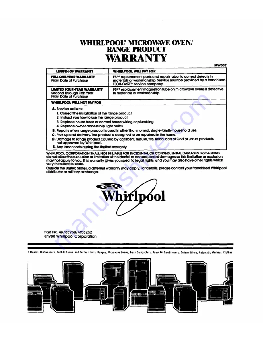 Whirlpool MW3500XS Скачать руководство пользователя страница 28