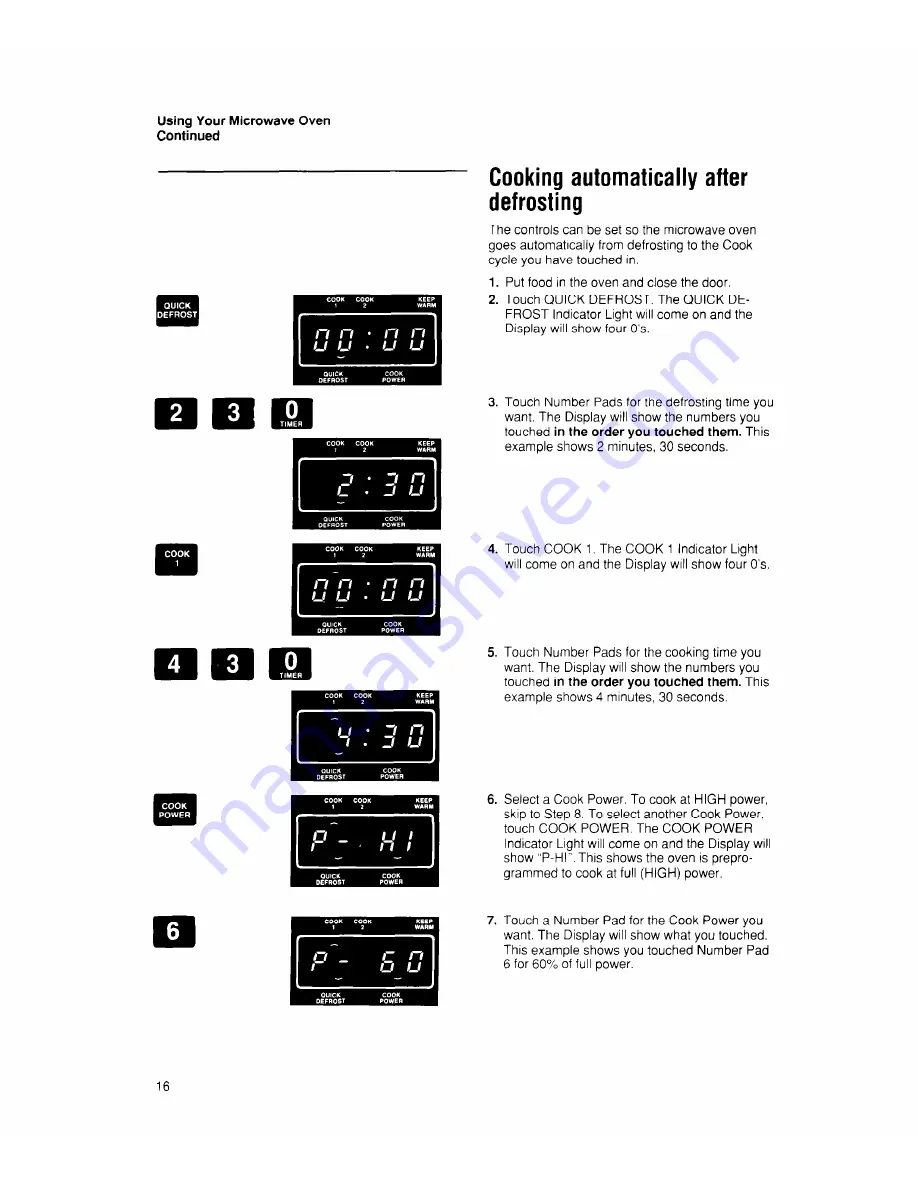 Whirlpool MW7400XW Use And Care Manual Download Page 16