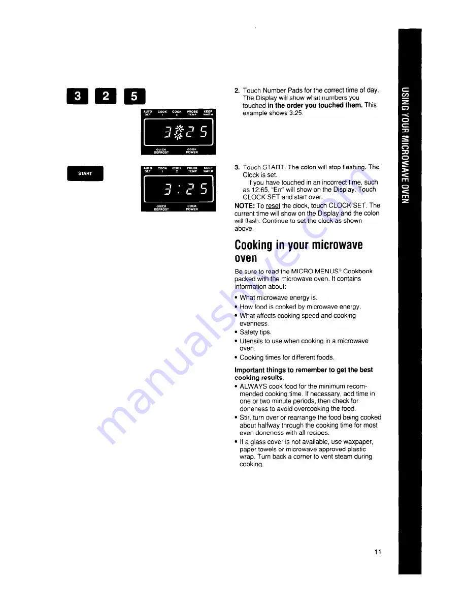 Whirlpool MW7500XW Скачать руководство пользователя страница 11