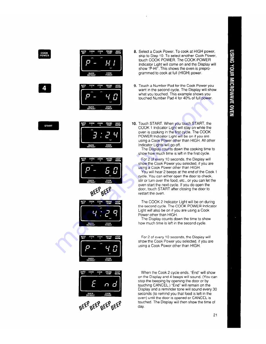 Whirlpool MW7500XW Скачать руководство пользователя страница 21