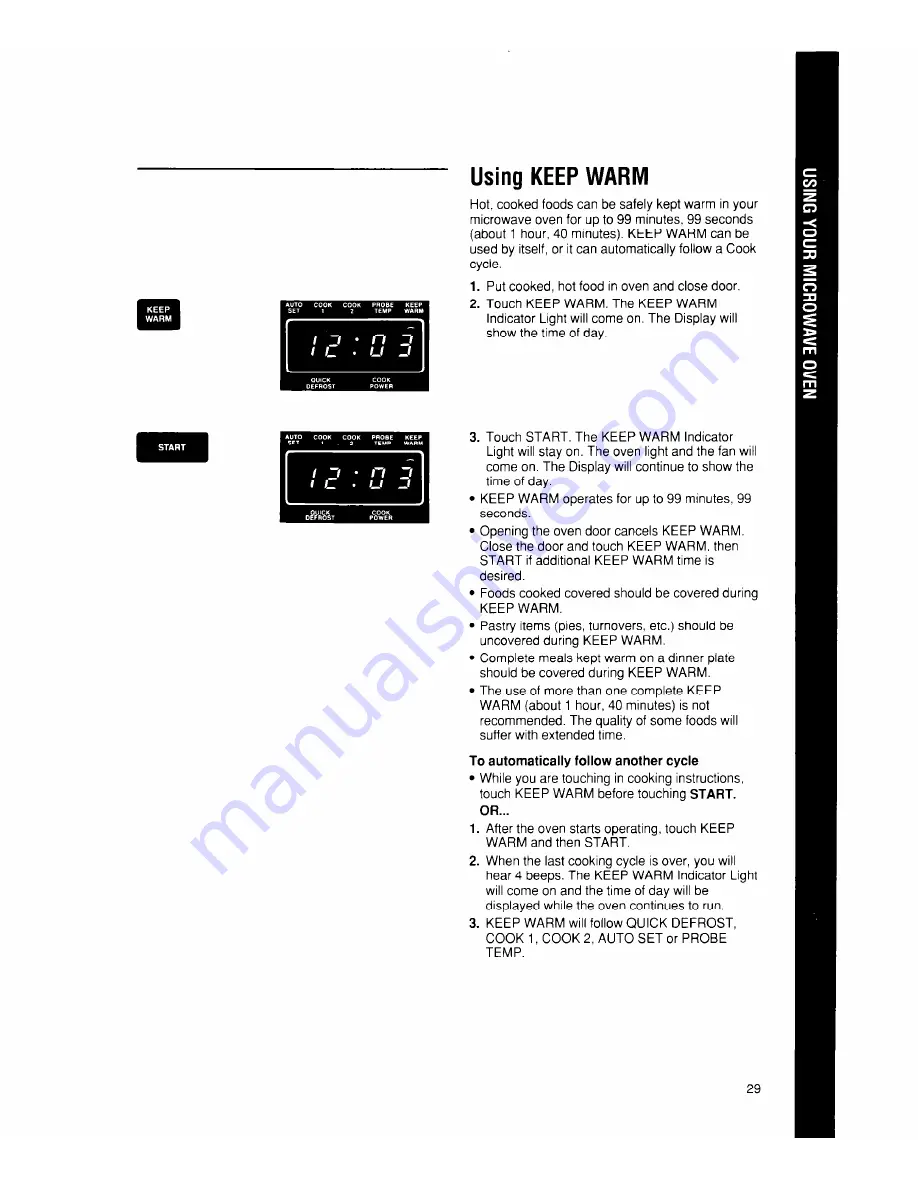 Whirlpool MW7500XW Скачать руководство пользователя страница 29