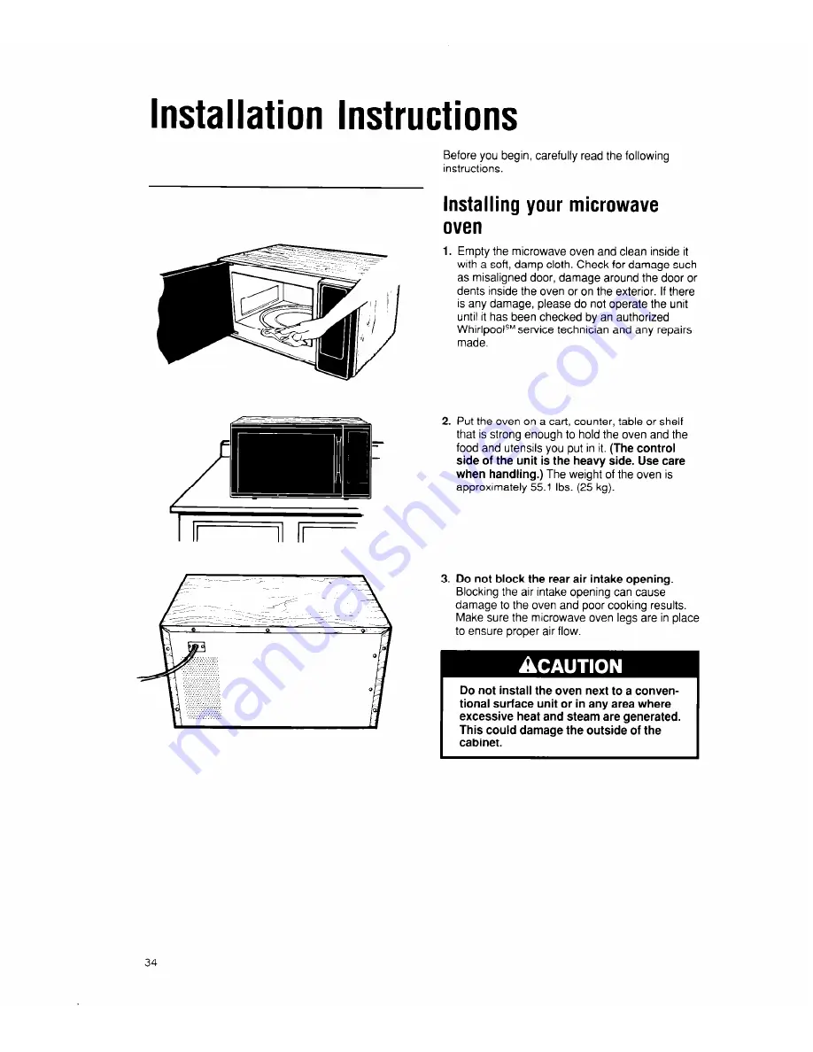 Whirlpool MW7500XW Скачать руководство пользователя страница 34