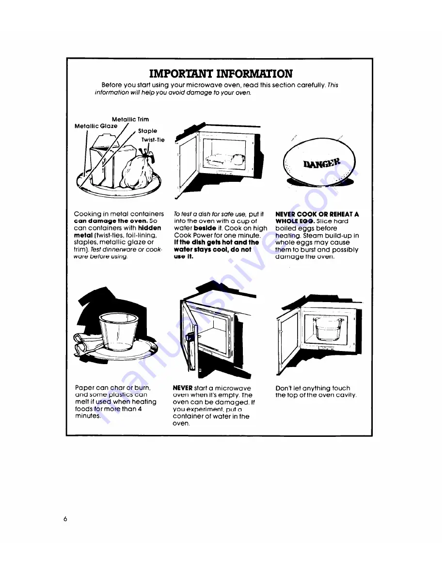 Whirlpool MW8100XL Use & Care Manual Download Page 6