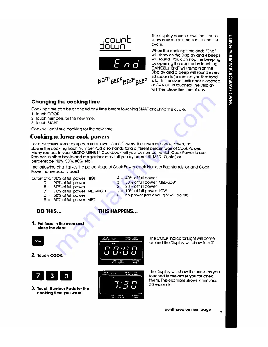 Whirlpool MW8650XS Скачать руководство пользователя страница 9