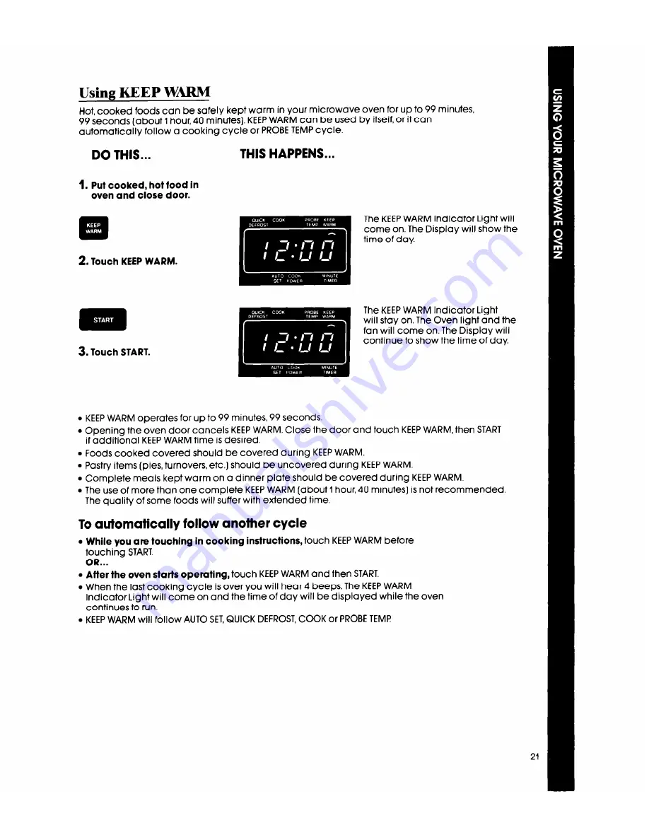 Whirlpool MW8650XS Скачать руководство пользователя страница 21