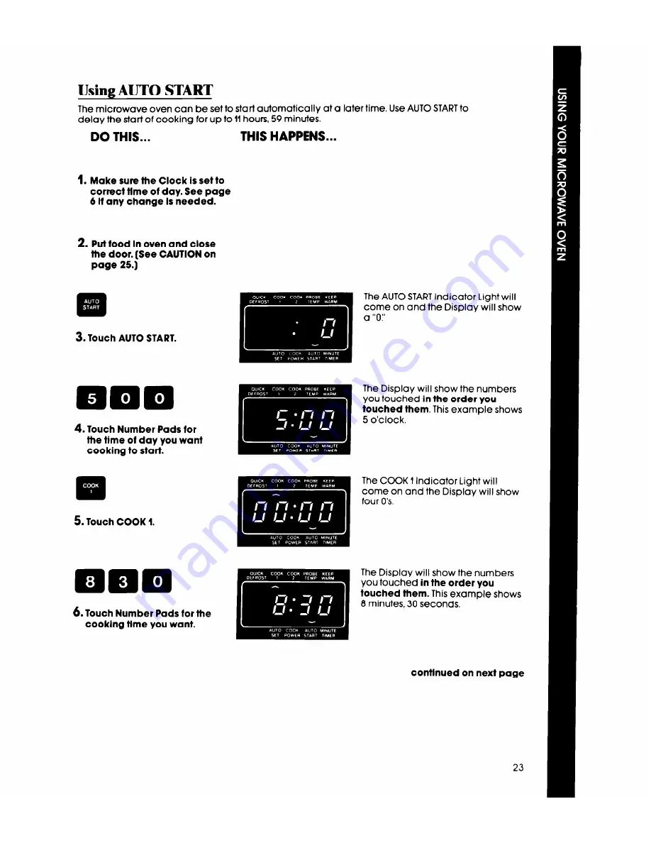 Whirlpool MW8700XS Use And Care Manual Download Page 23