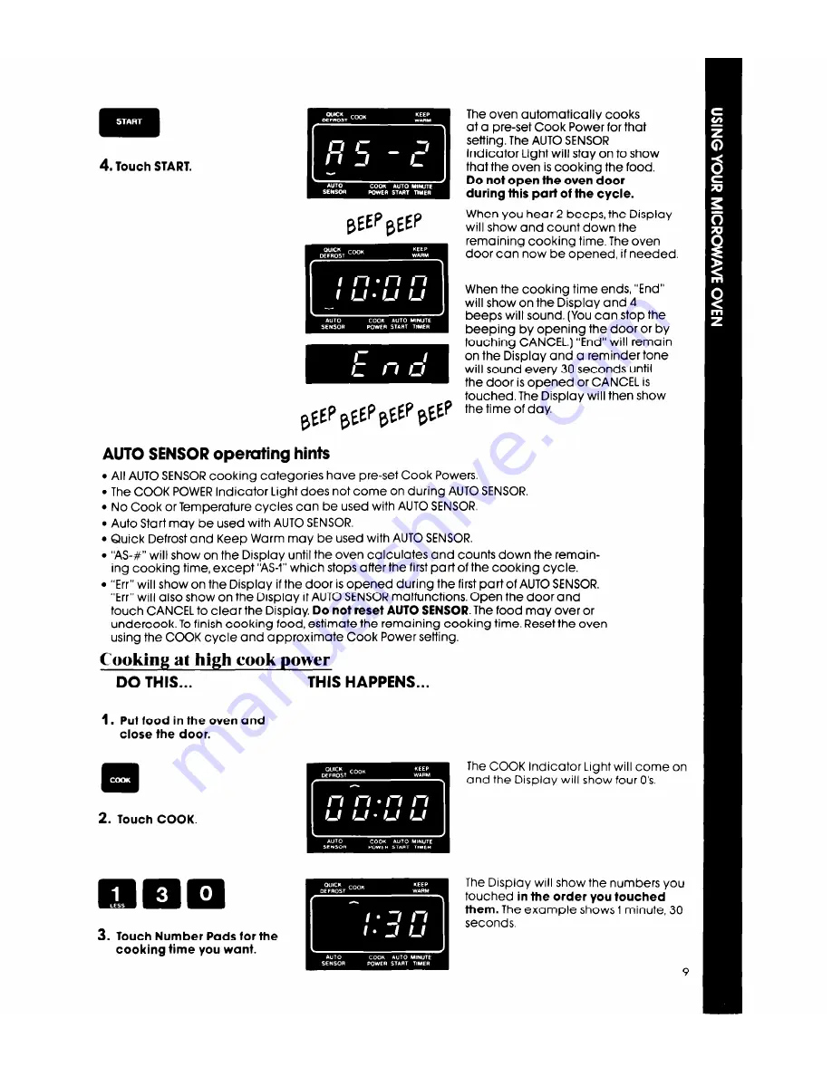 Whirlpool MW8800XS Use & Care Manual Download Page 9