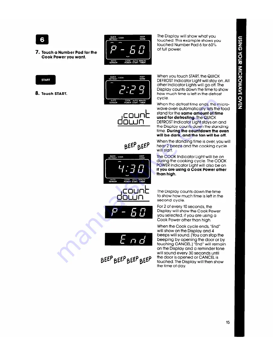 Whirlpool MW8800XS Use & Care Manual Download Page 15