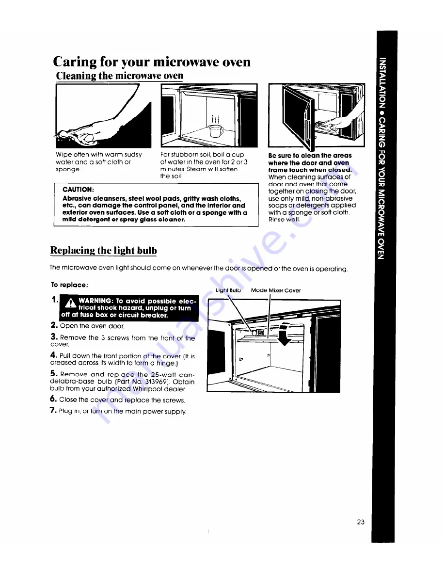 Whirlpool MW8800XS Use & Care Manual Download Page 23