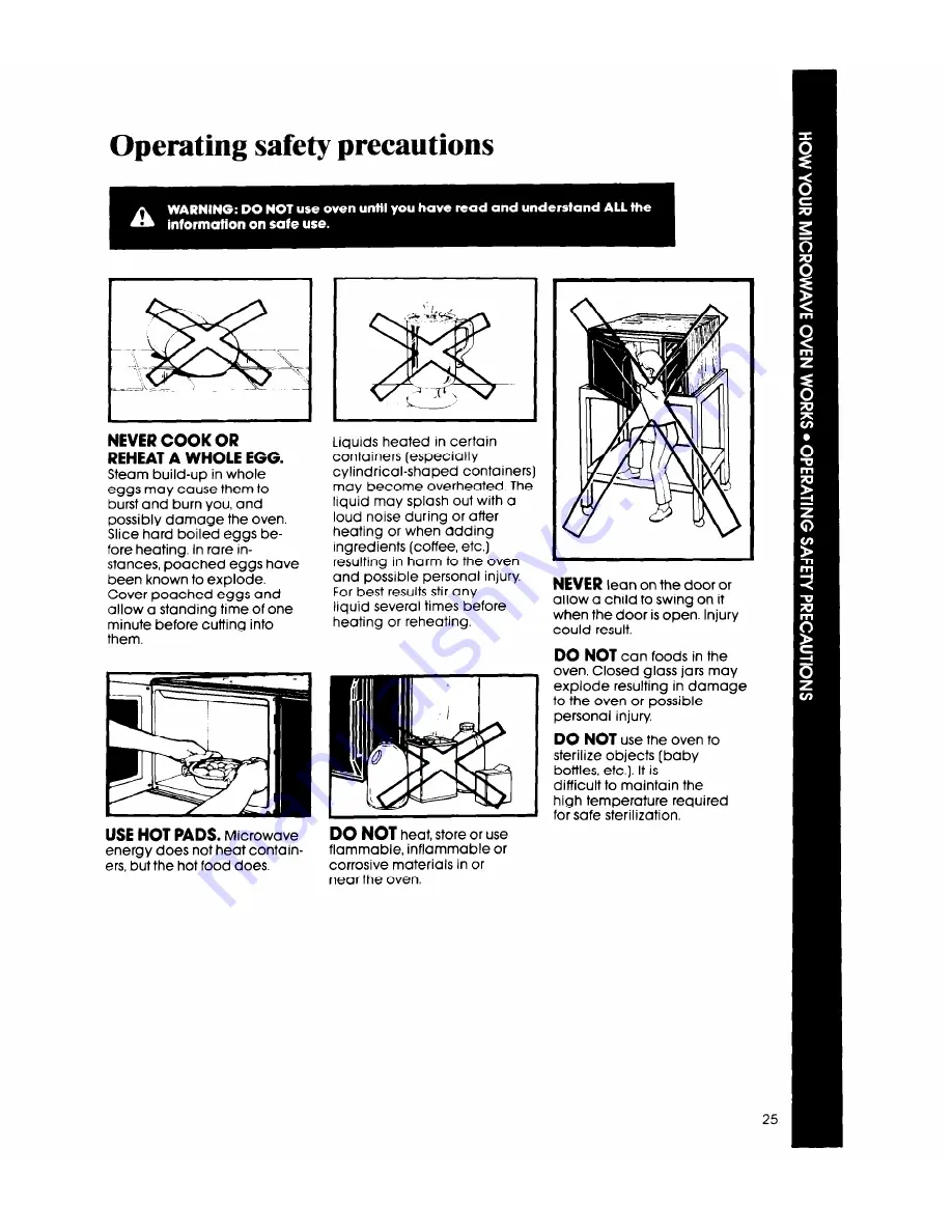 Whirlpool MW8800XS Use & Care Manual Download Page 25