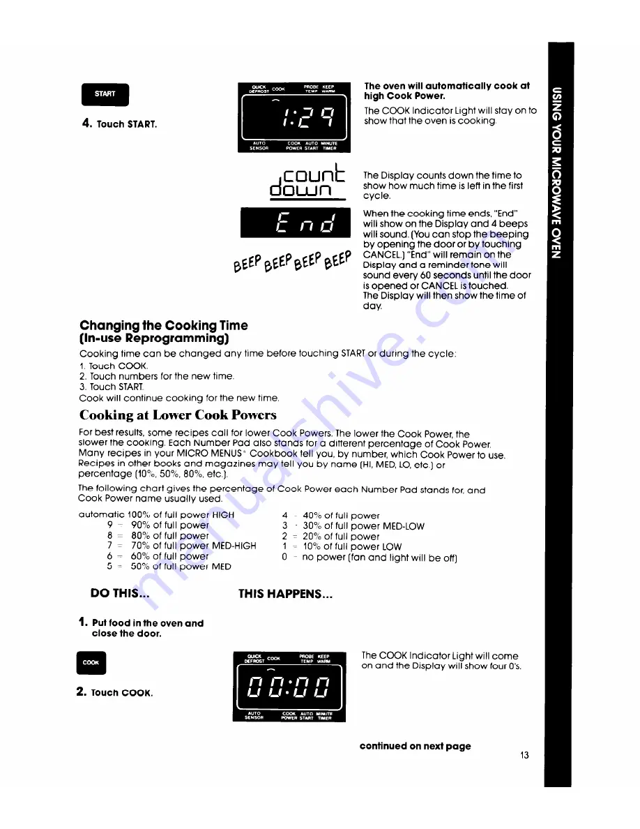 Whirlpool MW8900XS Скачать руководство пользователя страница 13