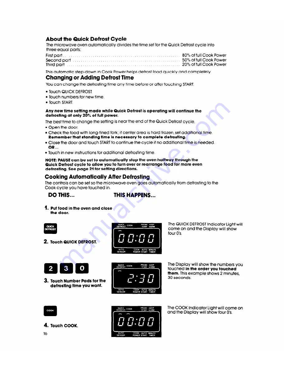 Whirlpool MW8900XS Use & Care Manual Download Page 16