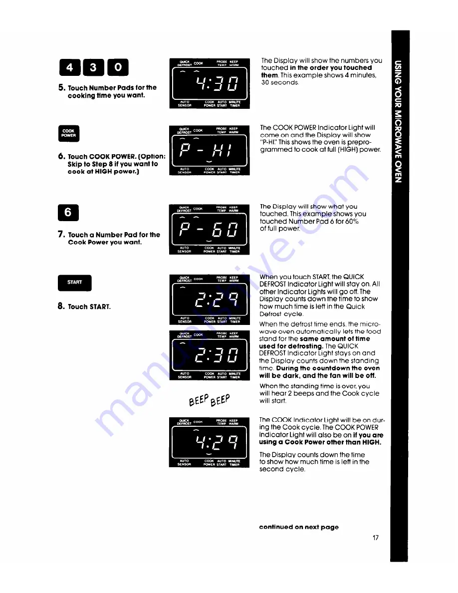 Whirlpool MW8900XS Use & Care Manual Download Page 17